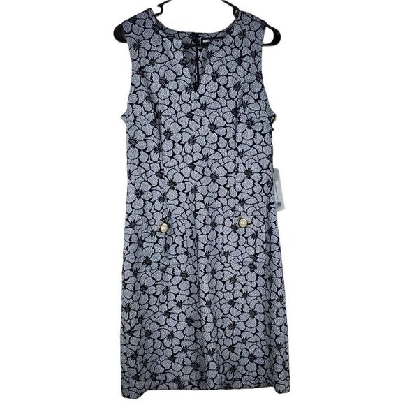 Karl Lagerfeld Dresses & Skirts - Karl Lagerfeld Stitch Fix Kira Pearl Detail Knit Dress Floral V Neck Sleeveless
